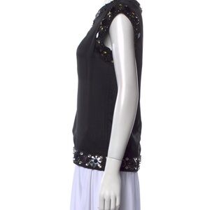 Lanvin Black Embellished Blouse